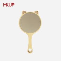猫咪圆镜 手持镜子带柄可爱小猫圆方形手柄镜手拿镜中小号挂镜壁挂化妆镜子