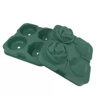 绿色 冰箱玫瑰花钻石形状冰块模具冻冰格威士忌硅胶制冰神器造型制冰盒