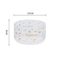 玻璃星空碗 北欧沙拉碗水果碗套装家用可叠加收纳罐透明玻璃小碗多层带盖耐热