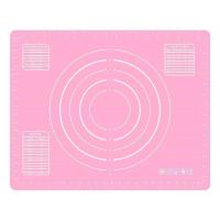 粉色 加厚款50*40送擀面杖+切面刀 硅胶垫特厚揉面垫烘焙工具和面垫防滑擀面垫板耐高温不沾面垫加厚