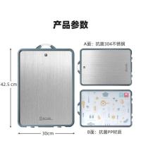 不锈钢钻板 双立人双面砧板德国304不锈钢切菜板家用案板加厚大号和面板抗菌