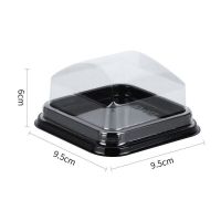 黑色盒子 50套 雪媚娘包装盒单个方形西点班戟盒泡芙糯米滋班戟点心包装盒