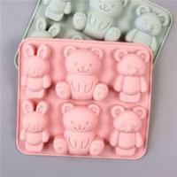 可爱的小兔子熊形状兔子拥抱熊糖果硅胶模具软糖蛋糕装饰 可爱的小兔子熊形状兔子拥抱熊糖果硅胶模具软糖蛋糕装饰