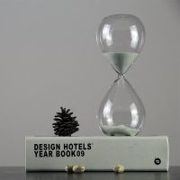 白色3分钟 极简黑白全尺寸玻璃沙漏透明装饰摆件现代简约北欧创意儿童计时器