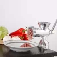 吸盘款标配绞肉机 手动绞肉机家用灌肠机手摇小型绞菜搅碎肉不锈钢色香肠磨辣椒粉器