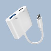 二合一【1USB+充电】 扩展坞type-c五合一多功能hub分线器usb集线器华为耳机小米转接线