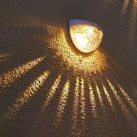 白壳半圆壁灯暖光 1个装 太阳能户外灯庭院台阶别墅花园壁灯家用引路灯楼梯防水围墙装饰灯