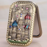 城堡五号 俄罗斯 长方形双面小镜子 创意折叠随身镜子 迷你复古便携化妆镜