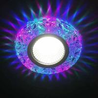 树叶彩色 led七彩色水晶射灯天花灯3w筒灯牛眼嵌入式客厅孔灯过道灯猫眼灯