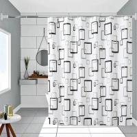 单帘宽80*180高送环 卫生间浴帘套装防水防霉加厚挂帘浴室隔断帘子免打孔门帘布洗澡帘