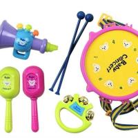 16*10*13 儿童拍拍鼓乐器摇铃敲鼓组合音乐敲打仿爵士鼓玩具七件套