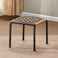 普通版双色矮凳 两把(以上为单把价格) 藤编凳子家用方凳板凳塑料矮凳餐桌凳休闲小藤椅餐椅加厚成人椅子