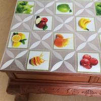 水果1图 60*60 塑料印花水晶桌布防水防油防烫免洗衣柜书桌方桌茶几垫厨房围墙面