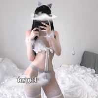 白小猫套装[不含袜] 曼妙尤物情趣内衣免脱直入毛绒角色扮演成人情欲睡衣小猫制服诱惑