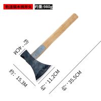 手工锻压木柄柴斧【约2斤】 双用加固八角锤斧 劈柴大斧头 劈柴斧 伐木斧大小斧子 伐木斧