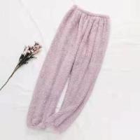 浅紫色 单裤子 S 75-100斤 女士睡衣秋冬珊瑚绒长款浴袍可爱唐老鸭加绒加厚可外穿套装家居服