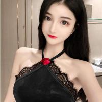 黑色 M 75-95 夜店女装复古丝绒蕾丝花边挂脖小吊带内搭上衣大码性感肚兜打底衫