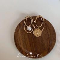 不对称珍珠耳环银针一对 「艺术感官」ins风高级感法式时髦复古不对称珍珠人像耳环/耳夹