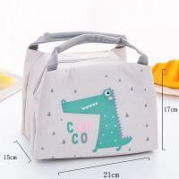 新款-小鳄鱼[带铝膜层] 加厚铝箔保温袋便当袋帆布大号带饭的手提袋手拎防水饭盒袋保温包
