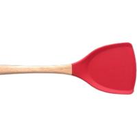 木柄铲子红色[65%选择实用性一般] 锅铲炒菜铲子硅胶铲子汤勺不粘锅不伤锅耐高温家用厨房炒菜铲套装