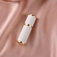 荔枝纹5ml优雅白 5ml香水分装瓶皮革高档高级礼盒裝旅行便携式小样玻璃喷雾空瓶