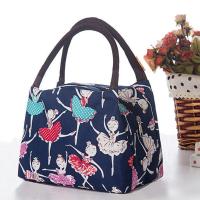 蓝底跳舞 手提包女大号防水加厚布包女士便当包饭盒袋手提袋小布包包妈咪包