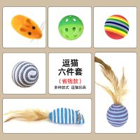 逗猫玩具六件套 猫玩具套装自嗨激光逗猫棒幼猫羽毛宠物玩具解闷小猫猫咪用品全套