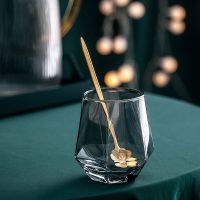 钻石烟灰玻璃杯+勺 轻奢冷水壶玻璃大容量凉水壶耐高温喝水杯子家用茶壶茶杯水具套装