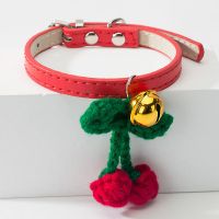 红色项圈+樱桃 S 狗狗项圈小型犬围脖套狗牌猫牌脖圈铃铛狗脖颈圈小狗项链可爱饰品