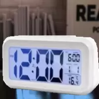 2D数字时钟【白色+黑字】 北欧ins时钟学生用3D数字声控LED时钟闹钟家用插电卧室客厅摆件钟