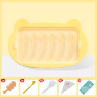 [安全无异味]黄色★母婴级★铂金硅胶 香肠模具宝宝辅食模具儿童蒸糕婴儿肉肠工具可蒸耐高温火腿肠磨具