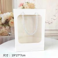 10个 白色开窗手提袋 装1盒 10套 蛋黄酥包装盒月饼盒礼盒6粒80克青团绿豆糕牛轧糖雪花酥盒子