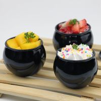 黑色杯(50个) GD5042一次性布丁杯PET塑料杯慕斯杯果冻杯提拉米苏杯甜品杯