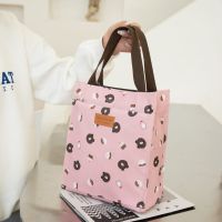 粉底小熊 时尚饭盒袋手提饭盒包大容量便当包带饭袋子午餐袋手拎上班族学生