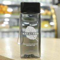 方形塑料杯单层400ML 400ML夏日方形双层吸管冷饮杯创意夏季女学生喝水杯子户外水杯