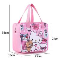 冰淇淋KT 卡通大容量牛津布中小学生手提饭盒袋KT独角兽锡箔保温袋手拎小包