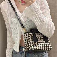 包包+长肩带 千鸟格精致小包包女夏天手提包手机包小巧百搭单肩斜挎包菜篮子包