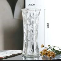 高25厘米六角[郁金香]1个 加厚大号花瓶玻璃透明客厅摆件水培植物富贵竹百合插干花陶瓷花瓶