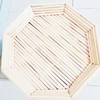 24cm八角簸箩 高粱杆八角盘水饺盖帘饺子盘果盘篦子托盘茶盘手工缝制馒头簸箩