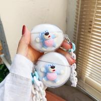 华为3 透明单壳无配件素材 透明睡姿小熊freebuds3耳机壳freebuds4/4i无线蓝牙防摔保护套软