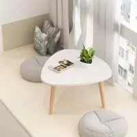 [三角形]暖白色40*40*30 飘窗迷你小桌子榻榻米炕几阳台小茶桌床上办公写字桌