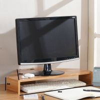 胡桃色 M12-19 办公桌转角电脑显示器增高架护颈木质液晶显示器支托架抽屉三角形