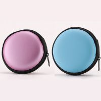 [中号圆形]直径8厘米*高3.3厘米 单个装[黑色] 迷你耳机收纳包小便携式数据线充电器零钱内存卡U盘多功能收纳盒