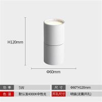 5W-筒灯白色壳-白光 明装折叠筒灯免开孔吸顶轨道射灯可调角度无主灯客厅LED天花射灯