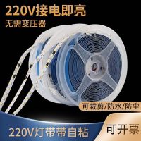 220V自贴灯带30厘米长 白光 led灯带220V柔性灯条超亮贴片灯家用客厅吊顶装饰自粘高压线条灯