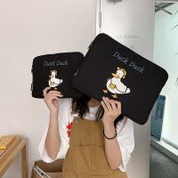 黑色 小鸭 11寸 韩国ins风卡通可爱iPadpro保护套内胆包14寸笔记本平板电脑包11寸
