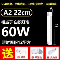A2 白黄光 22cm长 充电LED应急灯宿舍家用停电野外帐篷灯夜市地摊长条手电照明灯