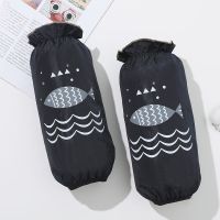 藏青小鱼 防水袖套长款厨房防油耐磨套袖女可爱防脏工作男士炒菜手套防油溅