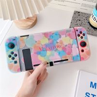 波点 任天堂Switch保护壳TPU卡通彩绘油画花/奶牛纹游戏机防摔软壳套