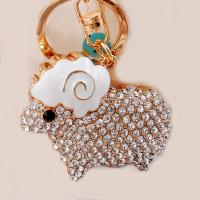 生肖羊 十二生肖骏马独角兽镶钻吉祥物创意金属钥匙扣链圈挂件男士女生情